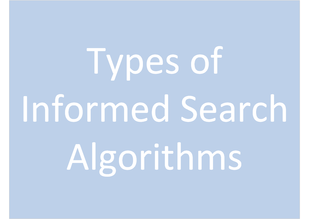 Types of Informed Search Algorithms